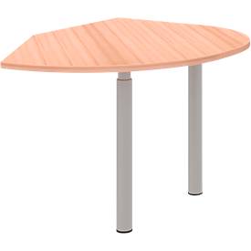 Ansatztisch links BARI, 2 Stützfüße, Form A, Bogen, B 1050 x T 1260 x H 680-820 mm, diverse Dekore