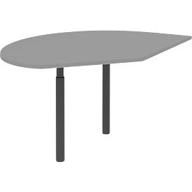 Ansatztisch links BARI, 2 Stützfüße, Form A, Bogen, B 1050 x T 1260 x H 680-820 mm, diverse Dekore