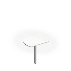 Ansatztisch NEVADA, Quadratrohrfuß, 1/4-Kreis, B 800 x T 800 mm