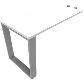 Ansatztisch QUANDOS BOX, Kufengestell, Rechteck, B 1200 x T 600 x H 720 - 820 mm