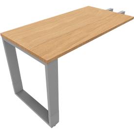 Ansatztisch QUANDOS BOX, Kufengestell, Rechteck, B 1200 x T 600 x H 720 - 820 mm