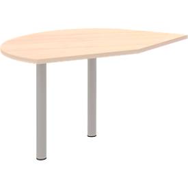 Ansatztisch rechts BARI, 2 Stützfuße, Form A, Bogen, B 1050 x T 1260 x H 680-820 mm, diverse Dekore