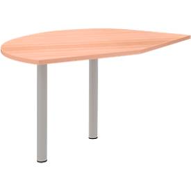 Ansatztisch rechts BARI, 2 Stützfuße, Form A, Bogen, B 1050 x T 1260 x H 680-820 mm, diverse Dekore