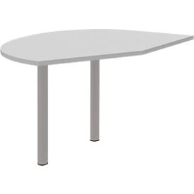 Ansatztisch rechts BARI, 2 Stützfuße, Form A, Bogen, B 1050 x T 1260 x H 680-820 mm, diverse Dekore