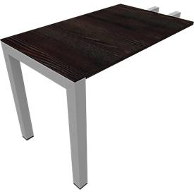 Ansatztisch SOLUS PLAY, Rechteck, B 1000 x T 600 x H 720 - 820 mm, Mooreiche