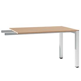 Ansatztisch SOLUS PLAY, Rechteck, B 1200 x T 800 x H 720 - 820 mm, Kirsche Romana