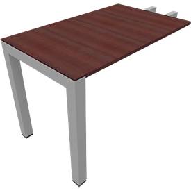 Ansatztisch SOLUS, Rechteck, B 1000 x T 600 x H 720-820 mm, Ahorn-Brazil