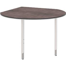 Ansatztisch TEQSTYLE, Tropfen, B 1140 x T 1140 x H 680 - 820 mm