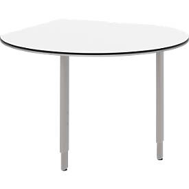 Ansatztisch TEQSTYLE, Tropfen, B 1140 x T 1140 x H 680 - 820 mm