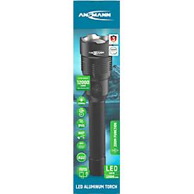 ANSMANN LED Taschenlampe T12000FR, 12.000 Lumen, 4 Leuchtfunktionen, Powerbankfunktion, IPX5/IK07, schwarz
