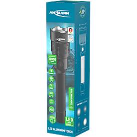 ANSMANN LED Taschenlampe T12000FR, 12.000 Lumen, 4 Leuchtfunktionen, Powerbankfunktion, IPX5/IK07, schwarz