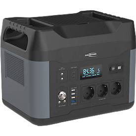 ANSMANN Powerstation PS2200AC, 3x AC Steckdose 2200 W, 2x USB-C, 3× USB-A, 1× USB-A QC, 4 Lademöglichkeiten, LED-Lampe, 
