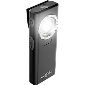 ANSMANN WL1200R-DS Arbeitsleuchte, 1.200 Lumen, Akku, IPX6/IK07, Drei Helligkeitsstufen, mit Haltemagneten und Gürtelclip, schwarz