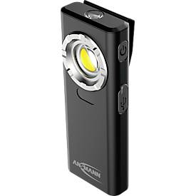 ANSMANN WL1200R-DS Arbeitsleuchte, 1.200 Lumen, Akku, IPX6/IK07, Drei Helligkeitsstufen, mit Haltemagneten und Gürtelclip, schwarz