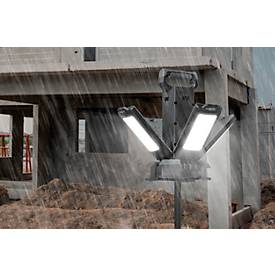 ANSMANN WL14000AC Vierfach-LED Strahler, 14.000 Lumen, 4× 30 W-SMD LEDs, Netzbetrieb, Verstellbar, Stativ und Magnetfuß, schwarz