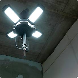 ANSMANN WL14000AC Vierfach-LED Strahler, 14.000 Lumen, 4× 30 W-SMD LEDs, Netzbetrieb, Verstellbar, Stativ und Magnetfuß, schwarz