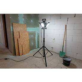 ANSMANN WL14000AC Vierfach-LED Strahler, 14.000 Lumen, 4× 30 W-SMD LEDs, Netzbetrieb, Verstellbar, Stativ und Magnetfuß, schwarz