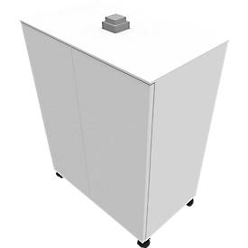 Image of Anstellcontainer SOLUS PLAY, fahrbar, 2 Flügeltüren, B 800 x T 500 x H 720 - 1080 mm, weiß