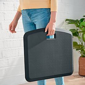 Anti-Ermüdungsmatte Leitz Ergo Cosy, für Steh- oder Sitzarbeitsplatz, kompakt, tragbar, B 457 x T 560 x H 20 mm, Schaumstoff, dunkelgrau