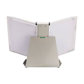 Antibakterielles Sichttafelsystem Tarifold Sterifold, Tischständer mit 10 Tafeln im Format A4, erweiterbar, weiß