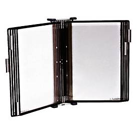 Antibakterielles Sichttafelsystem Tarifold Sterifold, Wandhalter mit 10 Tafeln im Format A4, schwarz