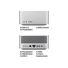 Apple Mac Studio - USFF - M4 Max - RAM 36 GB - SSD 512 GB - Apple M4 Max 32-core - 1GbE, 10GbE, 5GbE, 2.5GbE, Wi-Fi 6E, Bluetooth 5.3 - WLAN: 802.11a/b/g/n/ac/ax (Wi-Fi 6E)