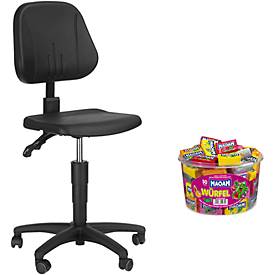 Arbeits-Drehstuhl 9653 Integralschaum schwarz + Haribo Maoam Würfel GRATIS