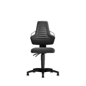 Arbeits-Drehstuhl, Rollen, Supertec schwarz, Griffe grau