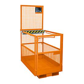 Arbeitsbühne Bauer MB-B/L, 2 Personen/300kg, Aufnahme mit Gabelstapler schmale Seite, orange RAL 2000