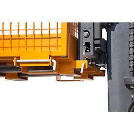 Arbeitsbühne für Stapler Typ MB-II, für 2 Personen, bis 300 kg, L 1040 x B 1300 x H 2155 mm, gelborange RAL 2000