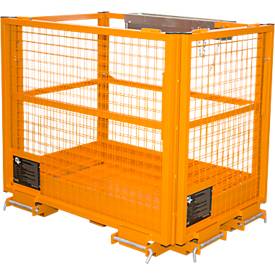 Arbeitsbühne für Stapler Typ MB-II, für 2 Personen, bis 300 kg, L 1040 x B 1300 x H 2155 mm, gelborange RAL 2000