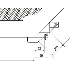 Arbeitsbühne für Stapler Typ MB-II, für 2 Personen, bis 300 kg, L 1040 x B 1300 x H 2155 mm, gelborange RAL 2000