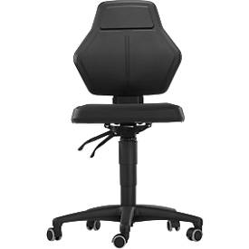 Arbeitsdrehstuhl Allrounder, o. Armlehnen, Permanentkontakt, m. Rollen, Kunstleder, schwarz