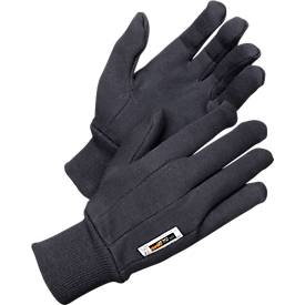 Arbeitshandschuhe Worksafe L70-541, CE Cat 1, verstärkte Kettelnaht, Baumwoll-Canvas, schwarz, Größe 10, 12 Paar