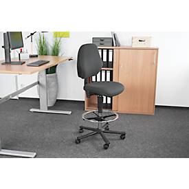 Arbeitsstuhl COUNTER Basic, Sitz-Stopp-Rollen, anthrazit