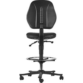 Arbeitsstuhl COUNTER Basic, Sitz-Stopp-Rollen, anthrazit