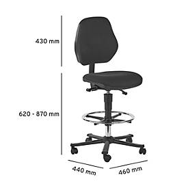 Arbeitsstuhl COUNTER Basic, Sitz-Stopp-Rollen, anthrazit