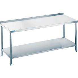 Arbeitstisch aus Edelstahl mit Bodenablage, 850 x 700 x 1600 mm