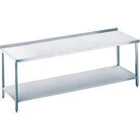 Arbeitstisch aus Edelstahl mit Bodenablage, 850 x 700 x 2000 mm
