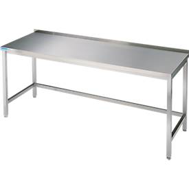 Arbeitstisch aus Edelstahl, unterfahrbar