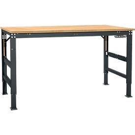 Arbeitstisch Ergo, Elektro-Hydraulik, Platte Multiplex, 1250 x 800 mm, anthrazit