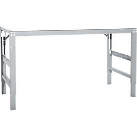 Arbeitstisch Ergo, Elektro-Hydraulik, Platte PVC Dekor, 1000 x 800 mm, alusilber