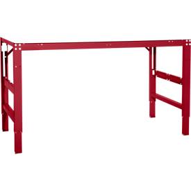 Arbeitstisch Ergo, Elektro-Hydraulik, Platte PVC Dekor, 1250 x 800 mm, rubinrot