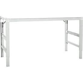 Arbeitstisch Ergo, Elektro-Hydraulik, Platte PVC Dekor, 2500 x 800 mm, lichtgrau
