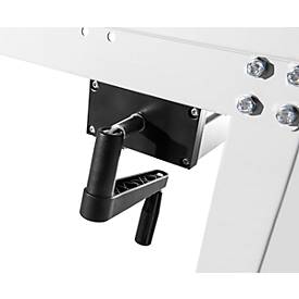 Arbeitstisch Ergo K, m. Kurbel, 1000 x 800 mm, Tischplatte PVC Dekor, rubinrot