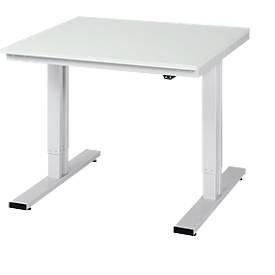 Arbeitstisch Serie adlatus 300, Melamin-Platte, B 1000 x T 1000 x H 720 - 1120 mm