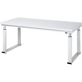 Arbeitstisch Serie adlatus 600, 1250 x 900 x 740-1140 mm, Hartlaminat-Platte