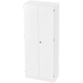 Archiefkast, 5 ordnerhoogten, afsluitbaar, B 800 x D 420 x H 2004 mm, wit/wit