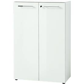 Archiefkast MONTERIA, 3 ordnerhoogten, afsluitbaar, B 800 x D 370 x H 1200 mm, wit