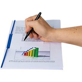 Archiv-Abheftbügel Bankers Box BBD-Clip, mit 50 blanko Etiketten, 100 Stück, blau